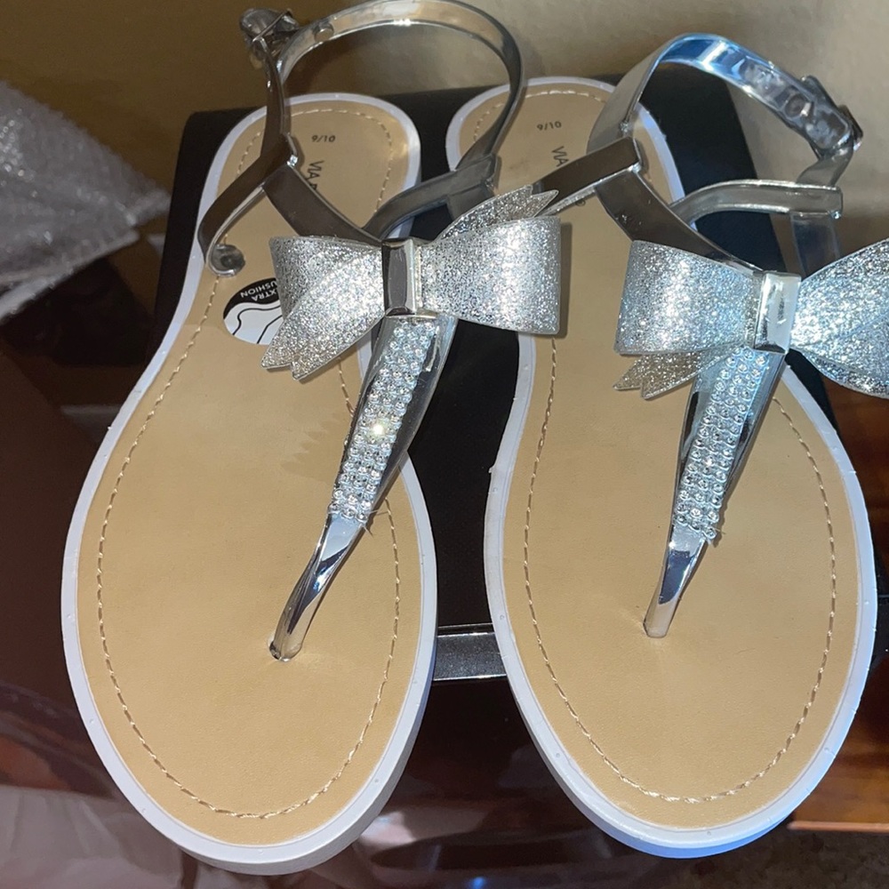 White and silver sandals